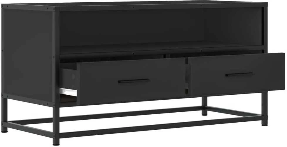TV staliukas Televizoriaus spintelė, juoda, 80x34,5x40cm, mediena ir metalas