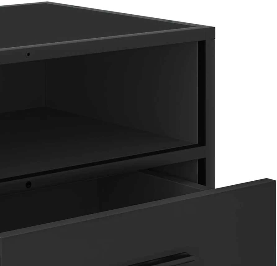 TV staliukas Televizoriaus spintelė, juoda, 80x34,5x40cm, mediena ir metalas