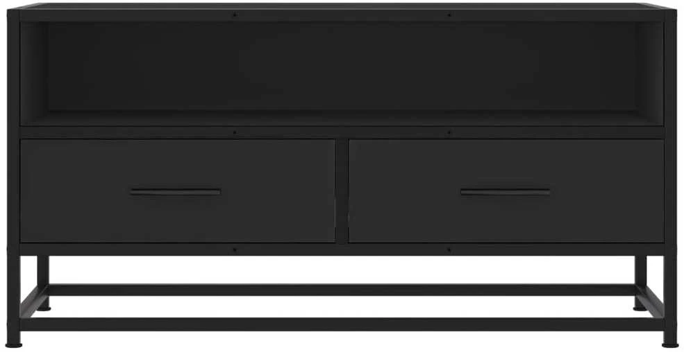 TV staliukas Televizoriaus spintelė, juoda, 80x34,5x40cm, mediena ir metalas