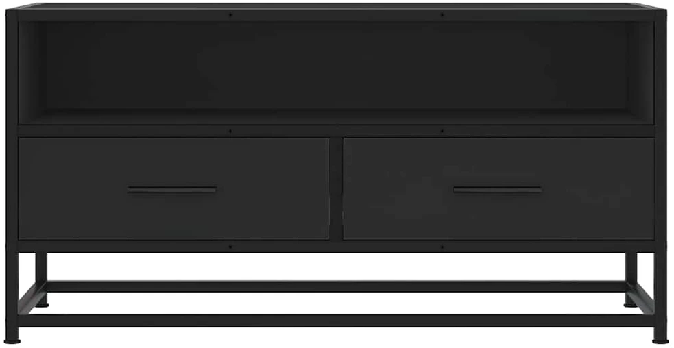 TV staliukas Televizoriaus spintelė, juoda, 80x34,5x40cm, mediena ir metalas
