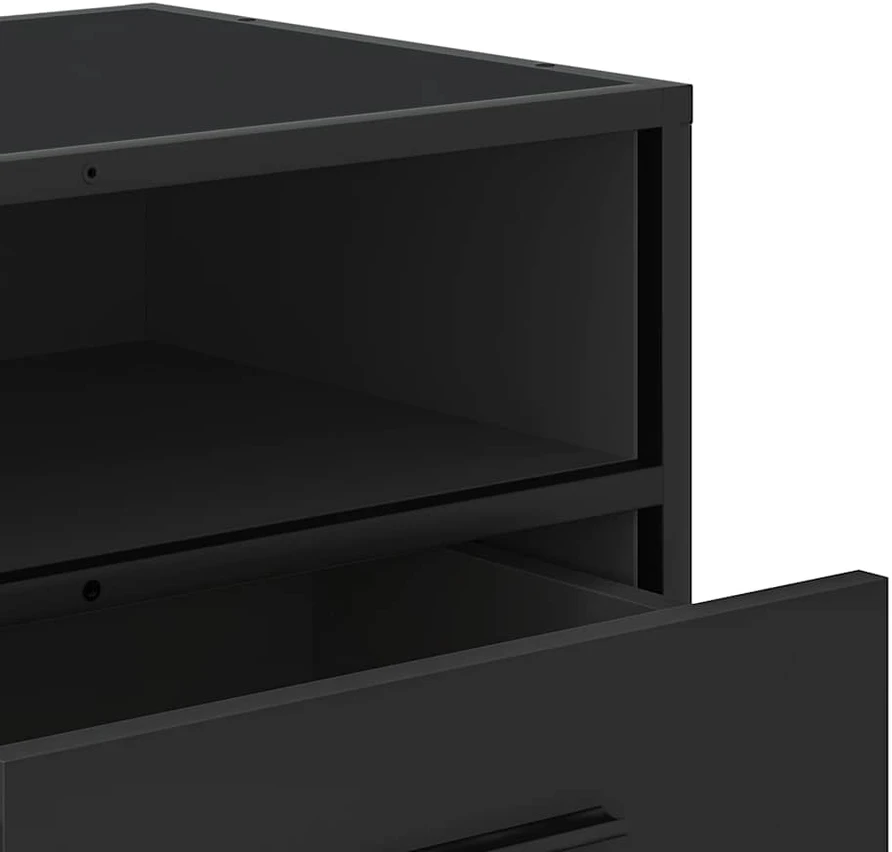TV staliukas Televizoriaus spintelė, juoda, 80x34,5x40cm, mediena ir metalas