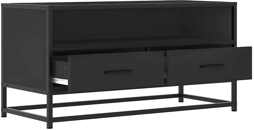 TV staliukas Televizoriaus spintelė, juoda, 80x34,5x40cm, mediena ir metalas