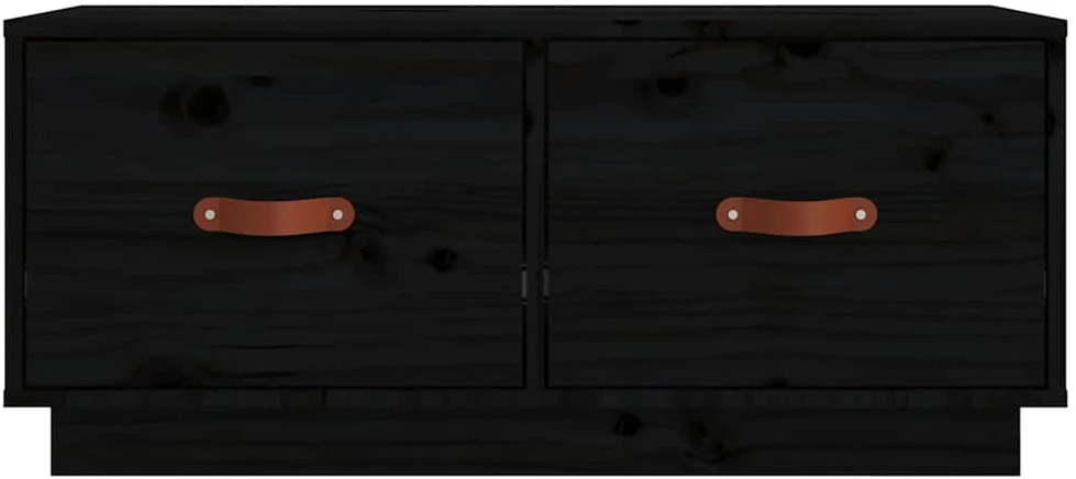 TV staliukas Televizoriaus spintelė, juoda, 80x34x35cm, pušies masyvas