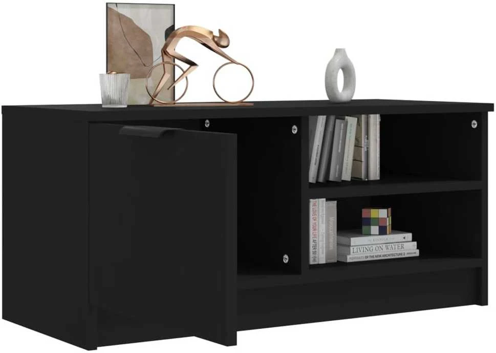 TV staliukas Televizoriaus spintelė, juoda, 80x35x36,5cm, apdirbta mediena