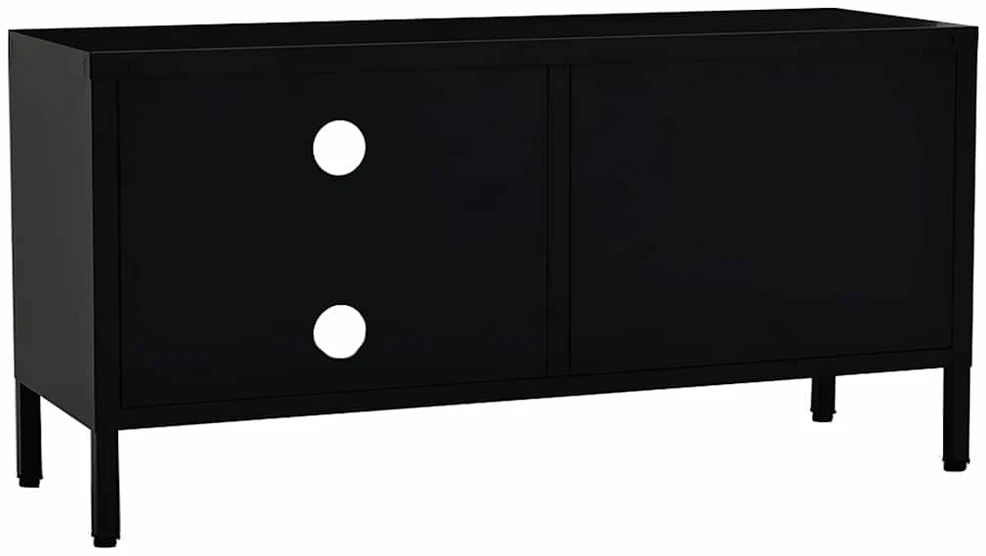 TV staliukas Televizoriaus spintelė, juoda, 90x30x44cm, plienas ir stiklas