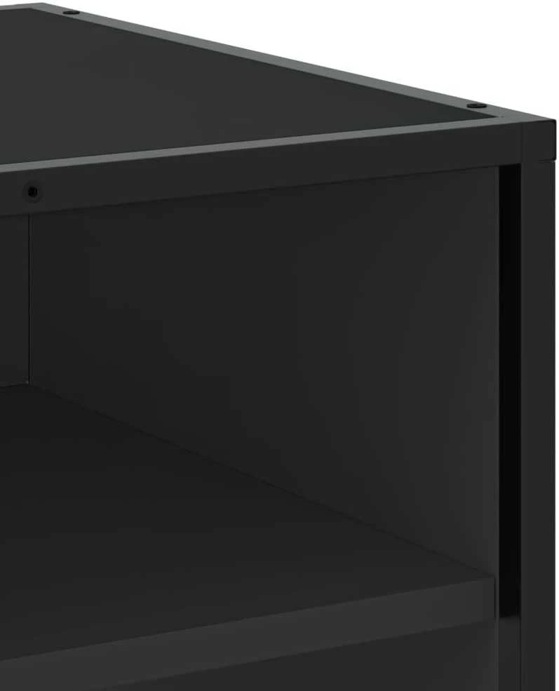 TV staliukas Televizoriaus spintelė, juoda, 91x40x46cm, mediena ir metalas