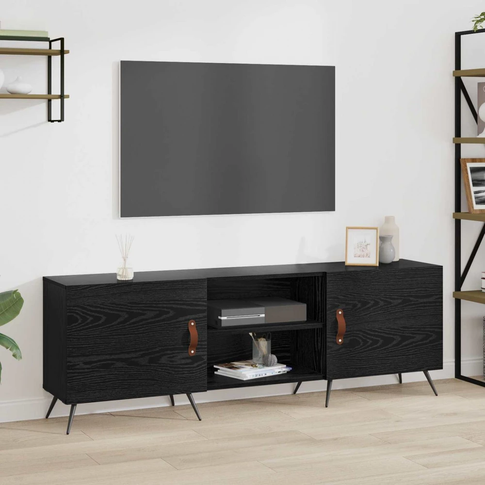 TV staliukas Televizoriaus spintelė 150 x 30 x 50 cm juoda ąžuolo