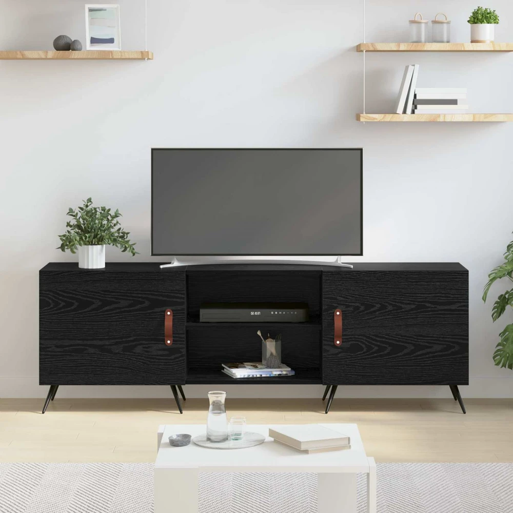 TV staliukas Televizoriaus spintelė 150 x 30 x 50 cm juoda ąžuolo