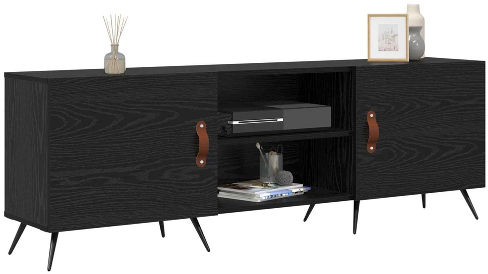 TV staliukas Televizoriaus spintelė 150 x 30 x 50 cm juoda ąžuolo