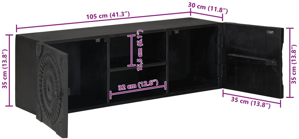 Televizoriaus spintelė Juodas 105 x 30 x 35 cm