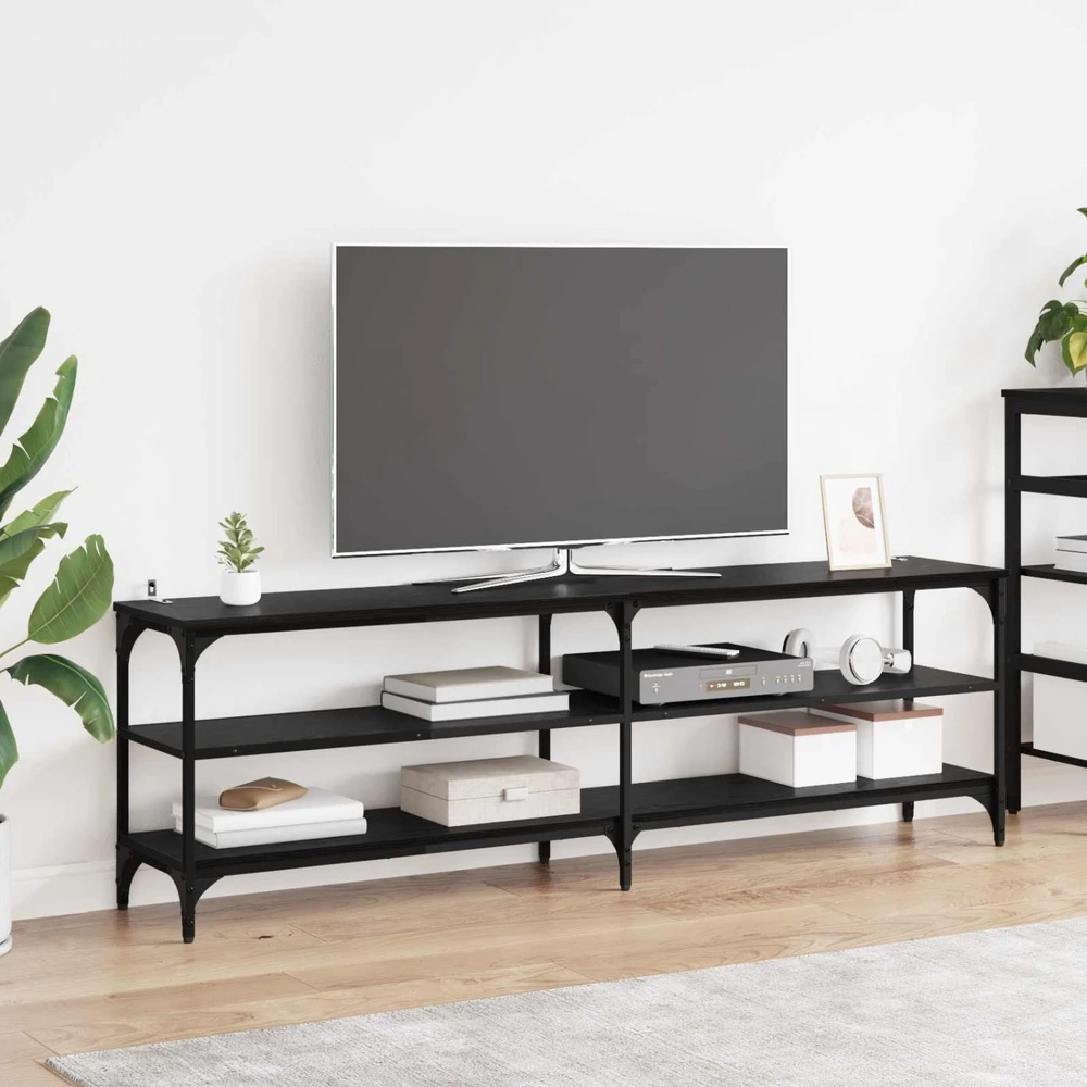 TV staliukas Televizoriaus spintelė 160 x 30 x 50 cm Juodas ąžuolas