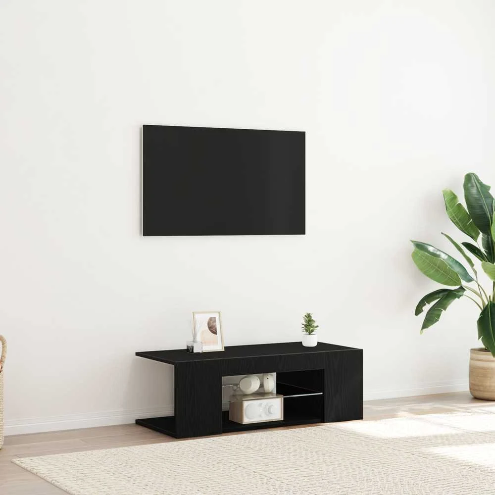TV staliukas Televizoriaus spintelė 90 x 39 x 30 cm Juodas ąžuolas