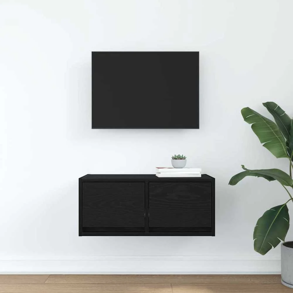 TV staliukas Televizoriaus spintelė, juodas ąžuolas, 60x31x25,5 cm, mediena