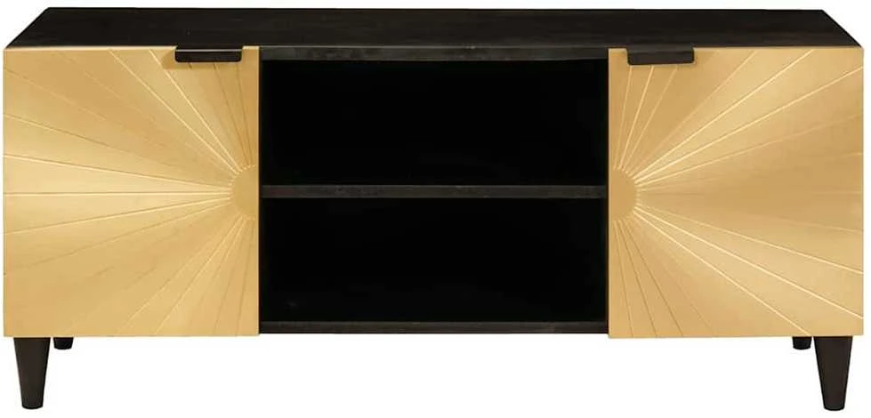 Televizoriaus spintelė Juodas ir auksinis 105 x 33 x 46 cm