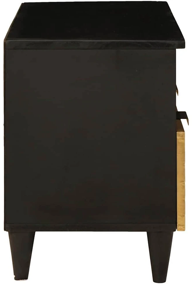 Televizoriaus spintelė Juodas ir auksinis 70 x 33 x 46 cm