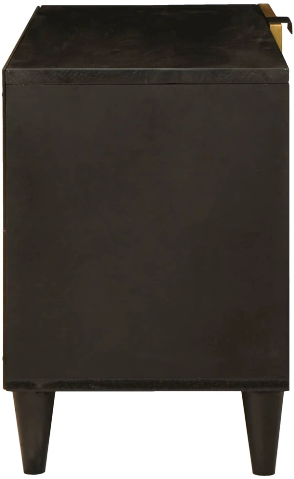 Televizoriaus spintelė Juodas ir auksinis 80 x 33 x 46 cm