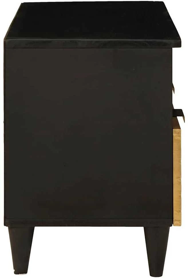 Televizoriaus spintelė Juodas ir auksinis 70 x 33 x 46 cm