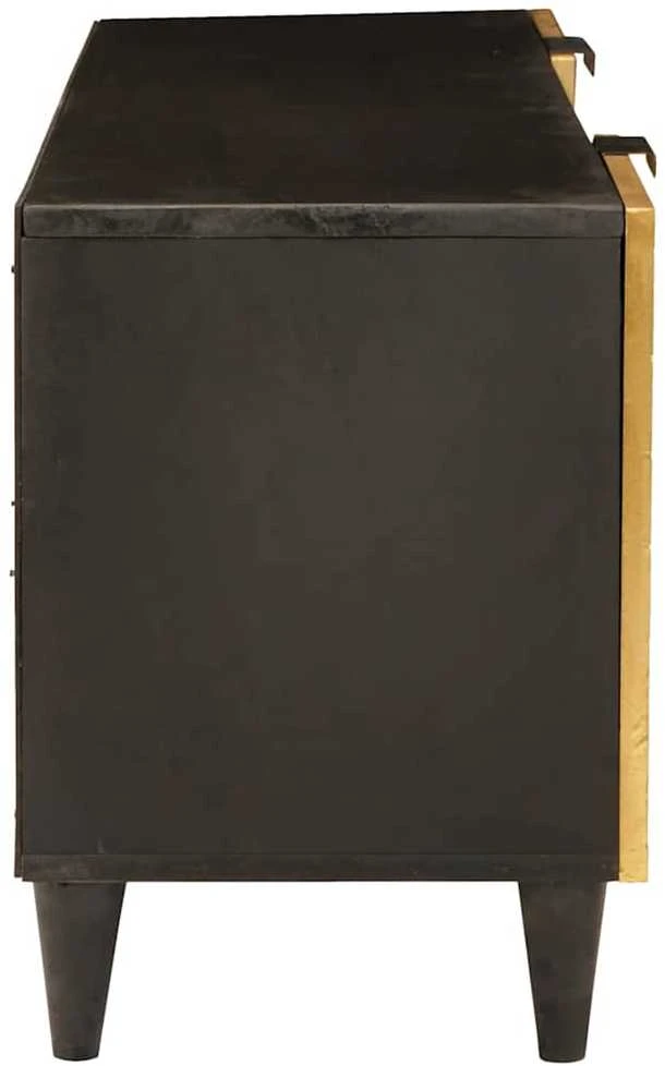 Televizoriaus spintelė Juodas ir auksinis 105 x 33 x 46 cm