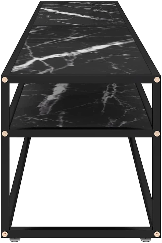 TV staliukas Televizoriaus spintelė, juodo marmuro, 180x40x40,5cm, stiklas