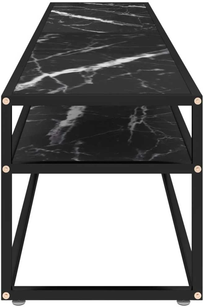 TV staliukas Televizoriaus spintelė, juodo marmuro, 180x40x40,5cm, stiklas