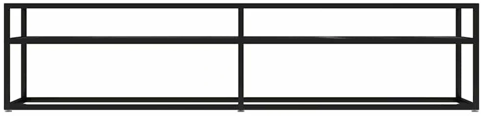 TV staliukas Televizoriaus spintelė, juodo marmuro, 180x40x40,5cm, stiklas