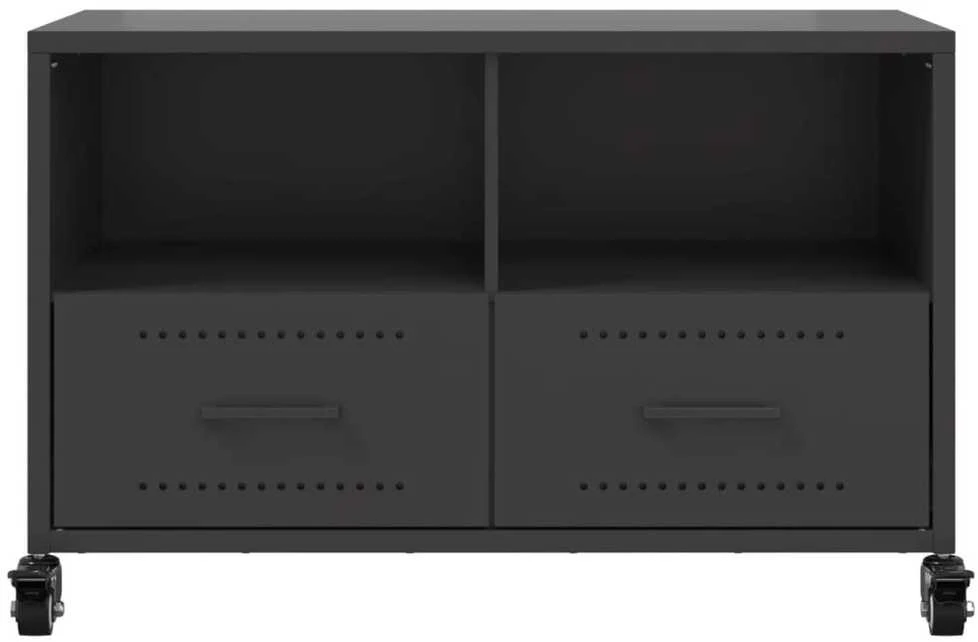 TV staliukas Televizoriaus spintelė, juodos spalvos, 68x39x43,5cm, plienas