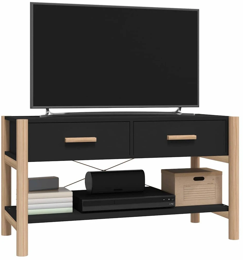 TV staliukas Televizoriaus spintelė, juodos spalvos, 82x38x45cm, mediena