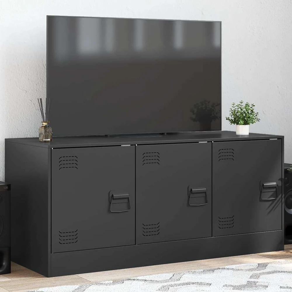 TV staliukas Televizoriaus spintelė, juodos spalvos, 99x39x44cm, plienas
