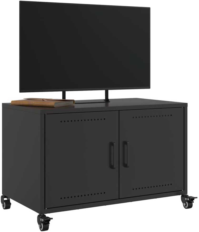 TV staliukas Televizoriaus spintelė, juodos spalvos, 68x39x43,5cm, plienas