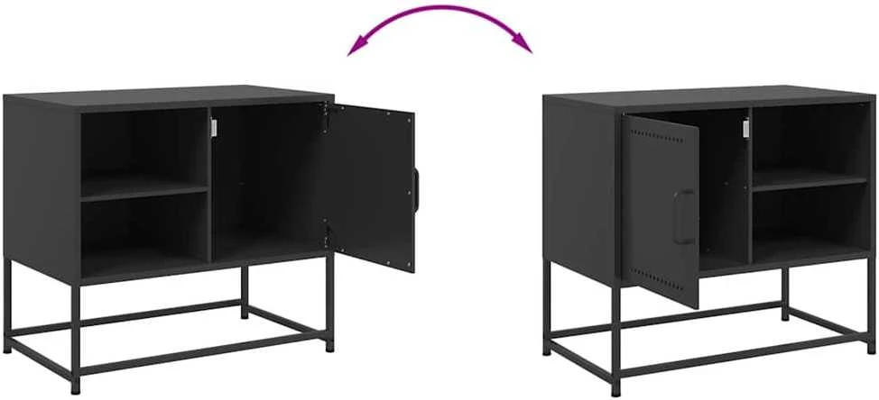 TV staliukas Televizoriaus spintelė, juodos spalvos, 68x39x60,5cm, plienas
