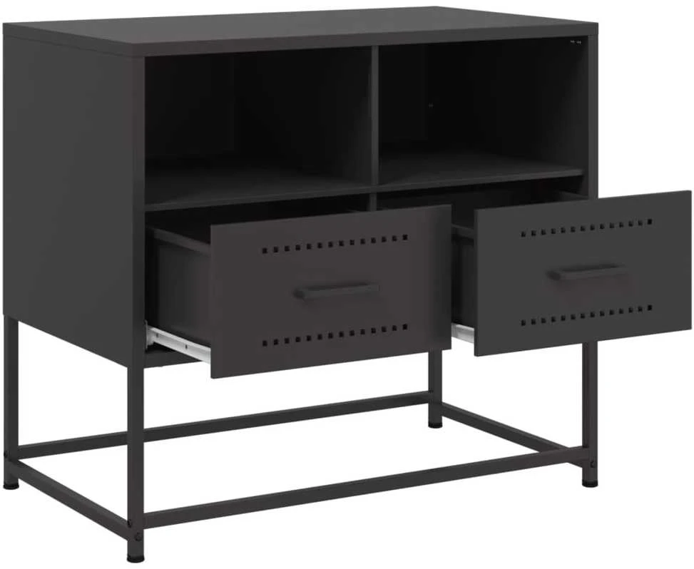 TV staliukas Televizoriaus spintelė, juodos spalvos, 68x39x60,5cm, plienas
