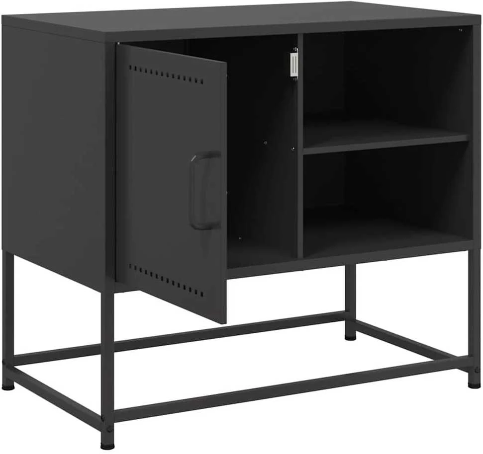 TV staliukas Televizoriaus spintelė, juodos spalvos, 68x39x60,5cm, plienas