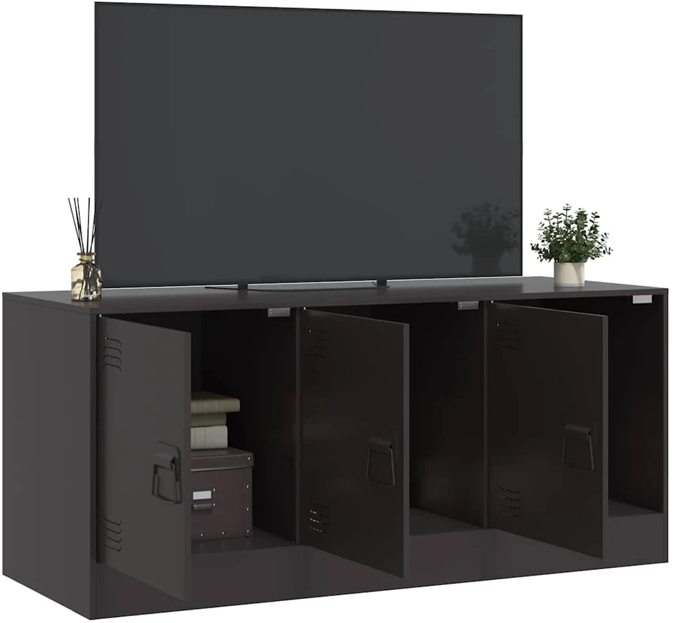 TV staliukas Televizoriaus spintelė, juodos spalvos, 99x39x44cm, plienas