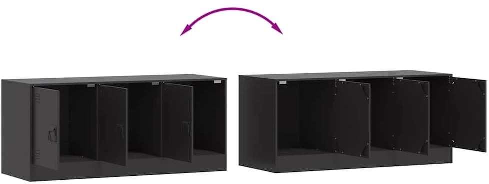 TV staliukas Televizoriaus spintelė, juodos spalvos, 99x39x44cm, plienas