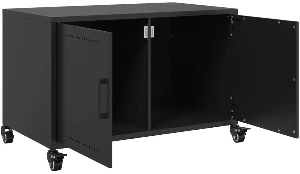 TV staliukas Televizoriaus spintelė, juodos spalvos, 68x39x43,5cm, plienas