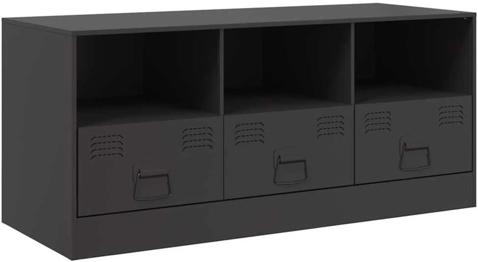 TV staliukas Televizoriaus spintelė, juodos spalvos, 99x39x44cm, plienas
