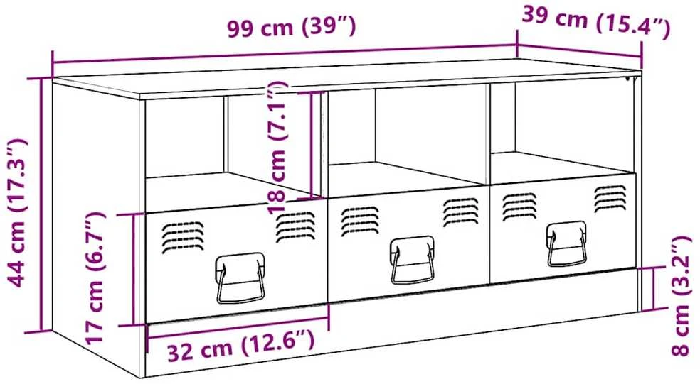 TV staliukas Televizoriaus spintelė, juodos spalvos, 99x39x44cm, plienas