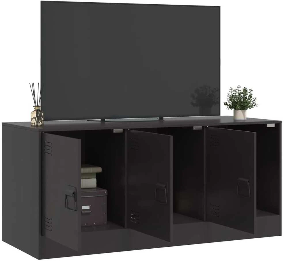 TV staliukas Televizoriaus spintelė, juodos spalvos, 99x39x44cm, plienas