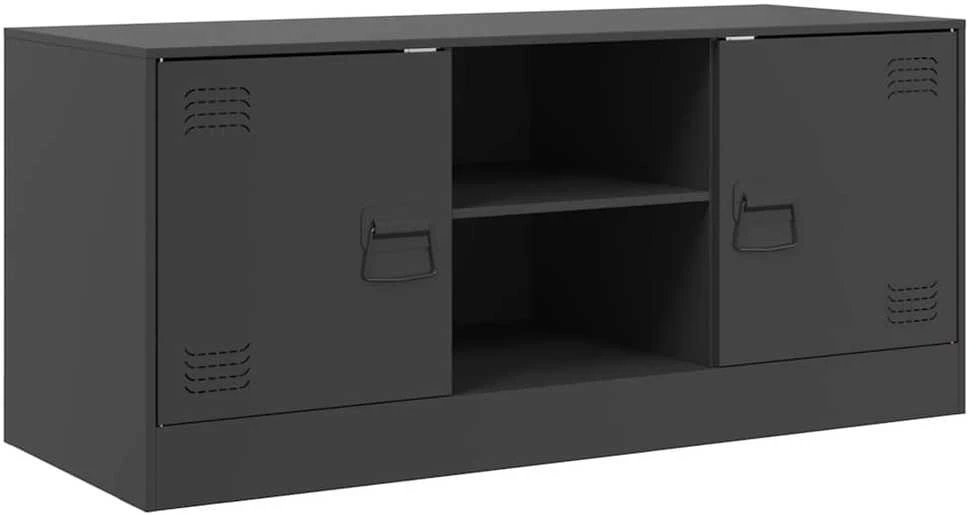 TV staliukas Televizoriaus spintelė, juodos spalvos, 99x39x44cm, plienas