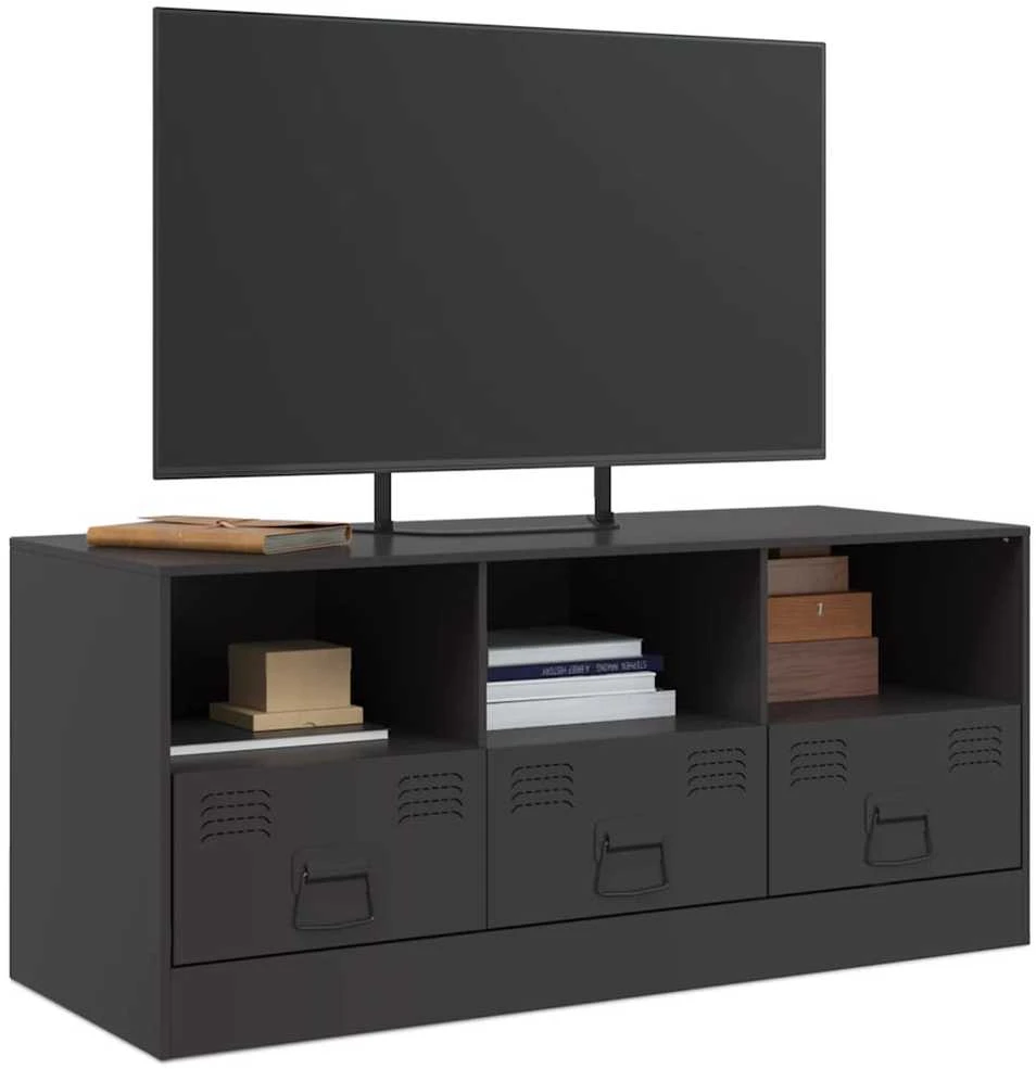 TV staliukas Televizoriaus spintelė, juodos spalvos, 99x39x44cm, plienas