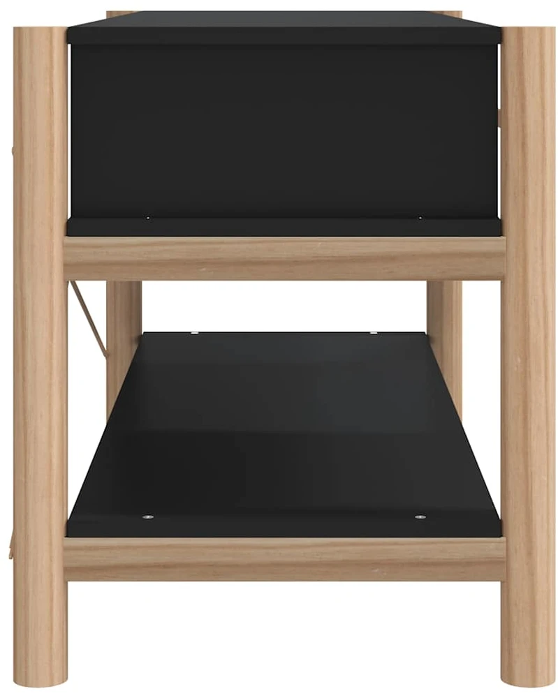 TV staliukas Televizoriaus spintelė, juodos spalvos, 82x38x45cm, mediena