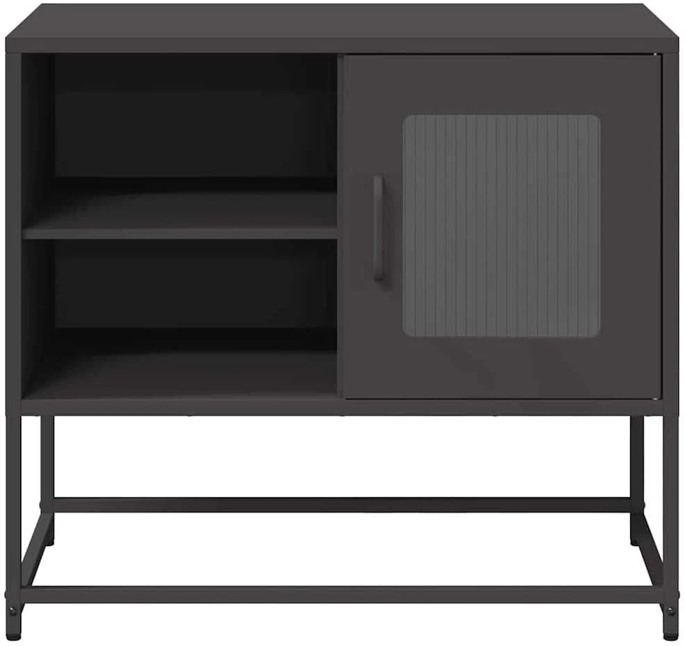 TV staliukas Televizoriaus spintelė, juodos spalvos, 68x39x60,5cm, plienas