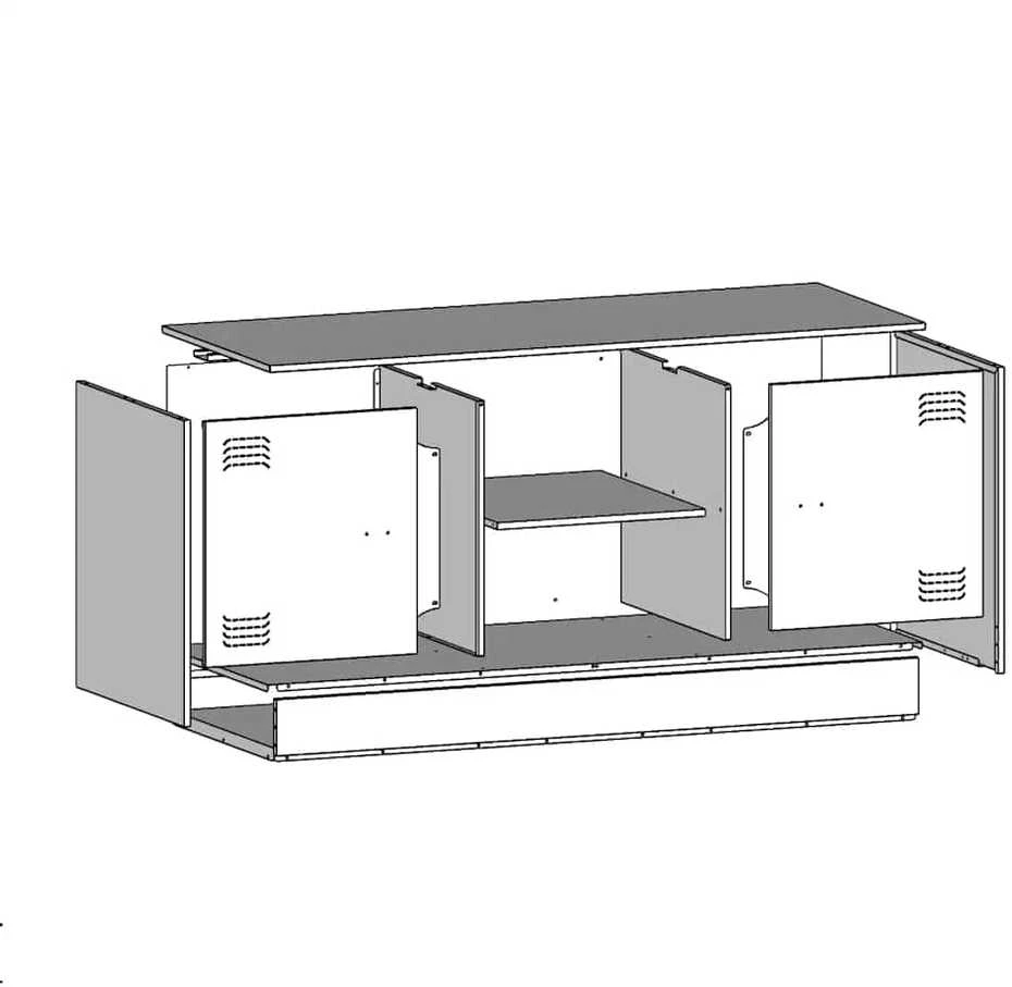 TV staliukas Televizoriaus spintelė, juodos spalvos, 99x39x44cm, plienas