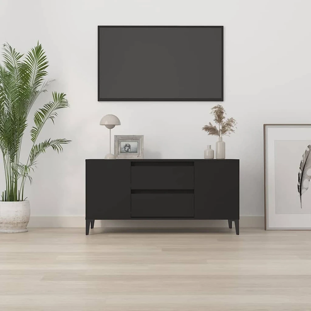 TV staliukas Televizoriaus spintelė, juodos spalvos, 102x44,5x50cm, mediena