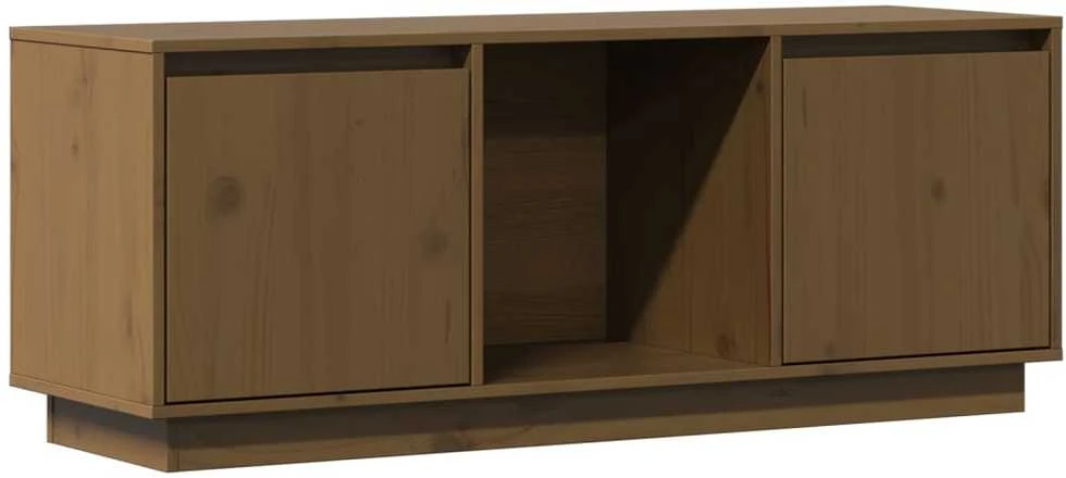 TV staliukas Televizoriaus spintelė, medaus ruda, 110,5x35x44cm, pušis