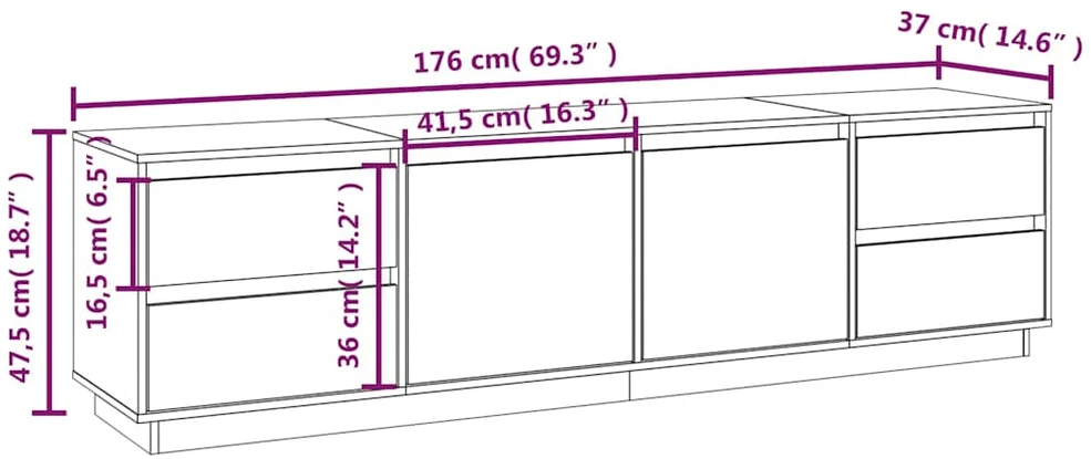 TV staliukas Televizoriaus spintelė, medaus ruda, 176x37x47,5cm, pušis