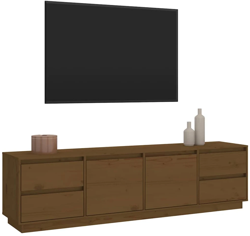 TV staliukas Televizoriaus spintelė, medaus ruda, 176x37x47,5cm, pušis