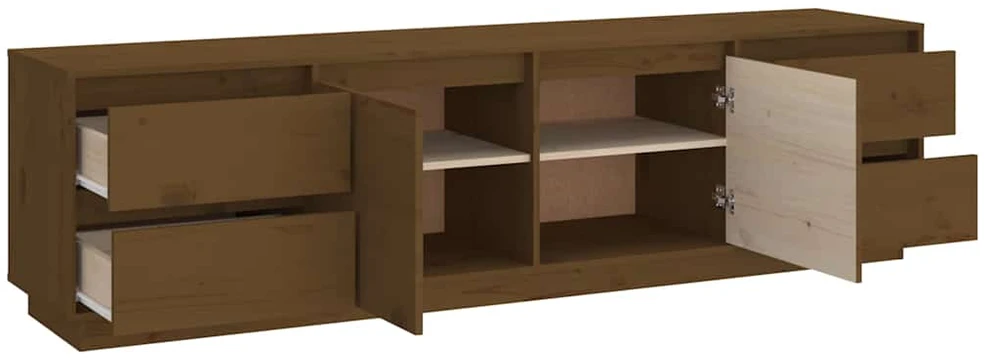 TV staliukas Televizoriaus spintelė, medaus ruda, 176x37x47,5cm, pušis