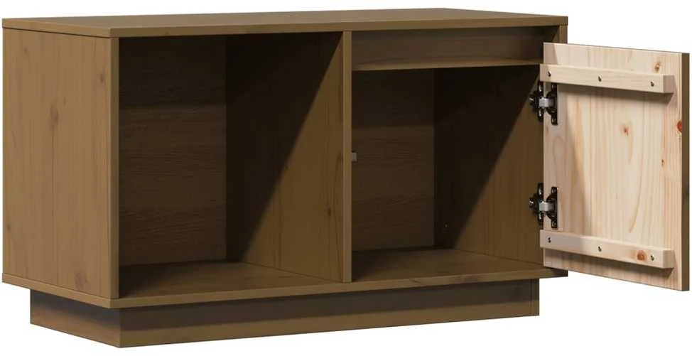 Televizoriaus spintelė, medaus ruda, 74x35x44cm, pušis