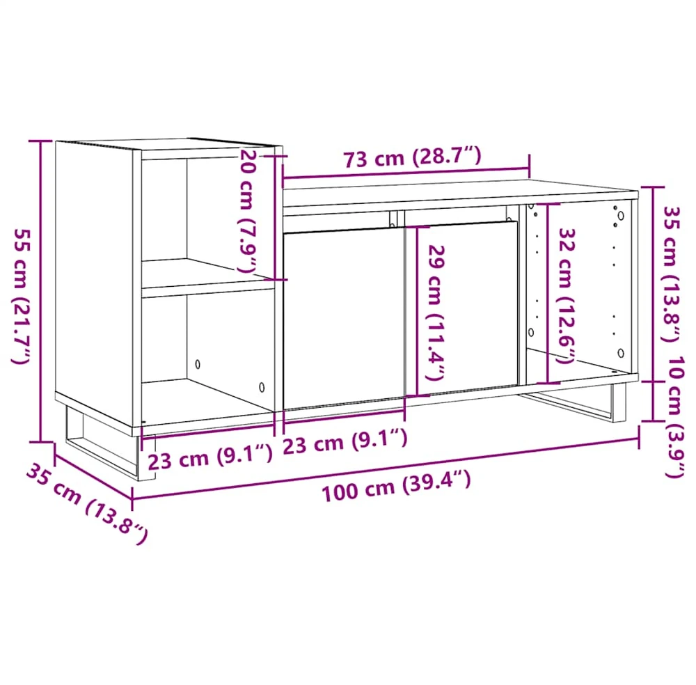 TV staliukas Televizoriaus spintelė, medienos, 100x35x55cm, apdirbta mediena